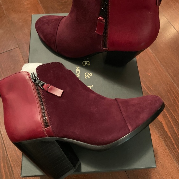 NIB Rag & Bone Margot Bordeaux Booties 8 8.5 - Picture 2 of 2